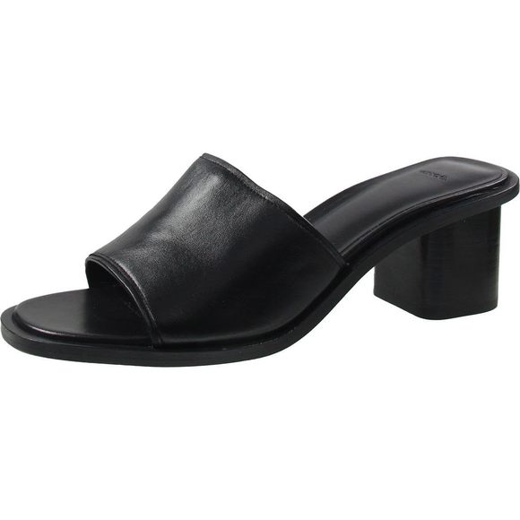 Vince Women's Women's Donna Heeled Sandal Black Leather 8 Retail:$330.00